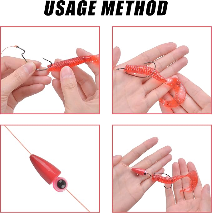 Bullet Fishing Sinkers Bass Fishing Weights Kit, 60pcs Worm Fishing Slip Weights Painted Pitching Flipping Weight Worm Weights for Bass Fishing Texas Rig Carolina Rig