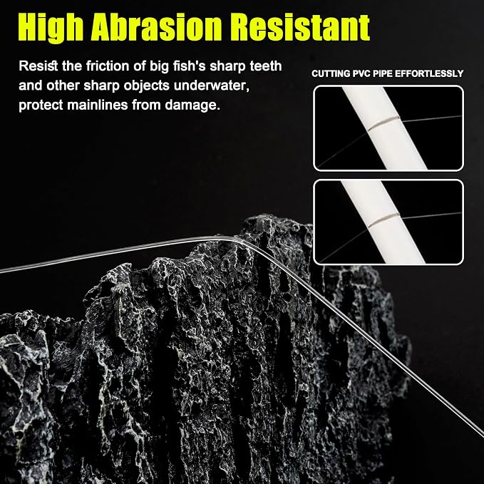 Fluorocarbon Fishing Leader, 12/24pcs Fluorocarbon Leader Line with Swivels Snap Invisible Fishing Wire Leader Connect Tackle Lures Bait Hooks for Saltwater Freshwater