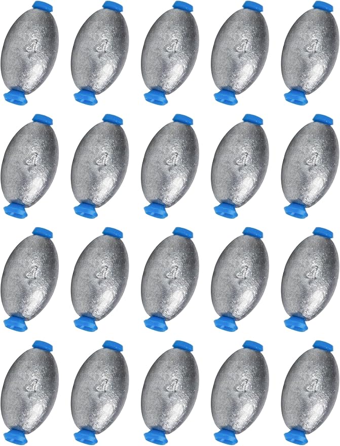 BLUEWING Egg Sinkers Fishing Weights Oval Shaped Fishing Sinkers Lead Fishing Sinker for Saltwater Fishing，1/8 oz to 7 oz