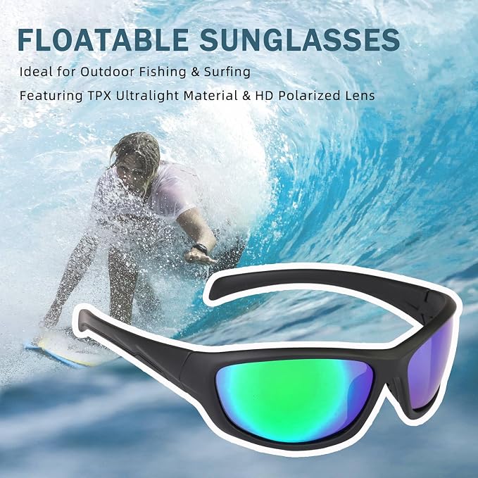 Floating Polarized Fishing Sunglasses for Men Women, Sailing Boating Gifts Beach Cool Style Glasses