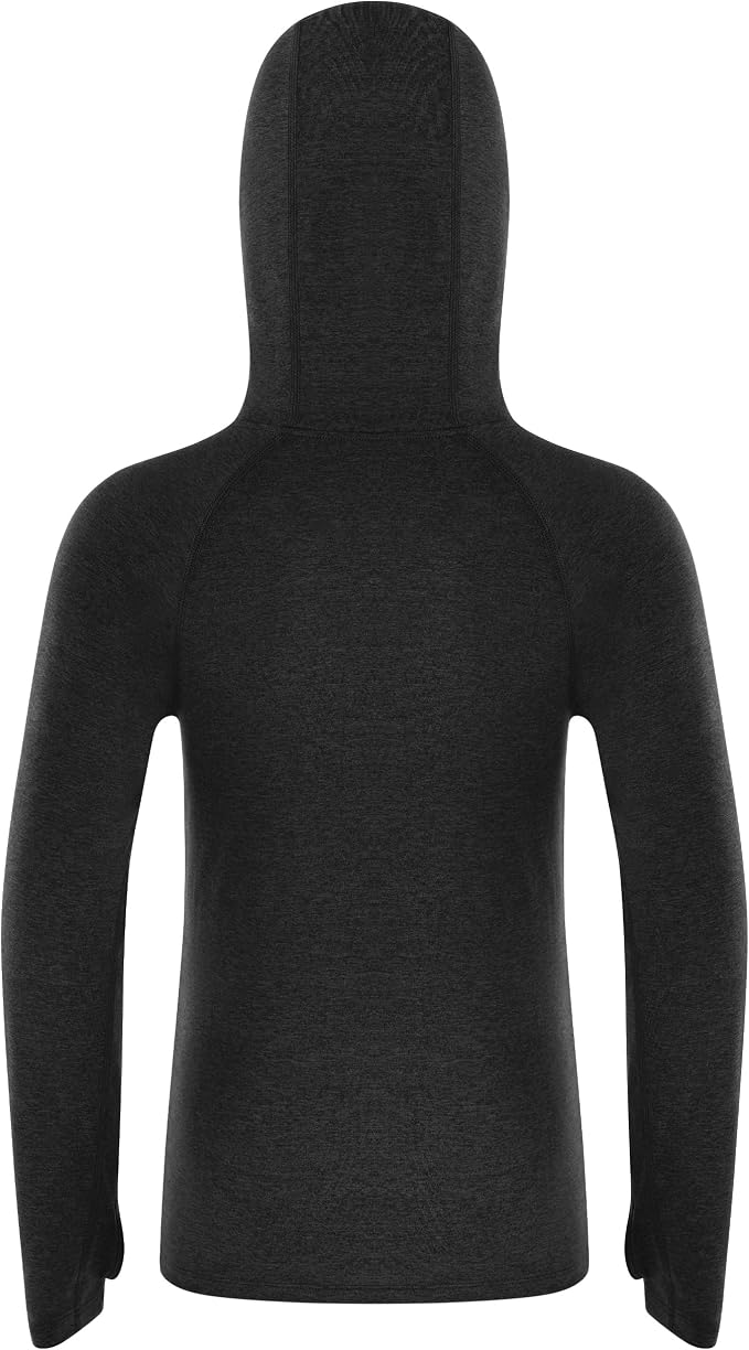 Roadbox Boys Rash Guard Hooded Fishing Shirt, Kids UPF 50+ Long Sleeve Sun Hoodie, Youth UV Protection Beach Swim Shirts
