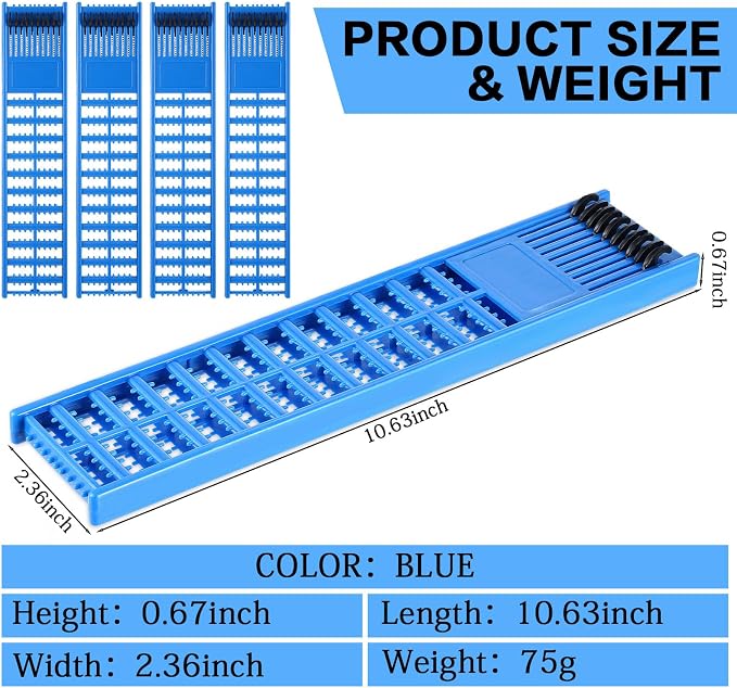 Meooeck 8 Pieces Fish Hook Holder Snelled Fishing Leader Holder 10.6 x 2.36 x 0.67 Inch Line Organizer for Storing Line Rigs