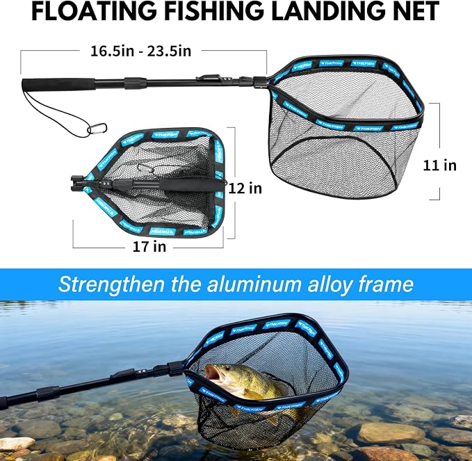 THKFISH Telescoping Fishing Rod and Reel Combo with Backpack, Carbon Fiber Travel Fishing Pole Spinning Reel Kit with Fishing Lures, Fishing Tools Kit for Men