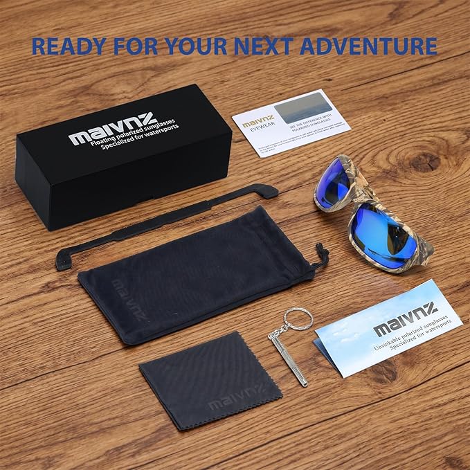 maivnz Floating Polarized Fishing Sunglasses for Men Women, Unsinkable UV400 Sports Glasses for Kayaking, Boating & Surfing