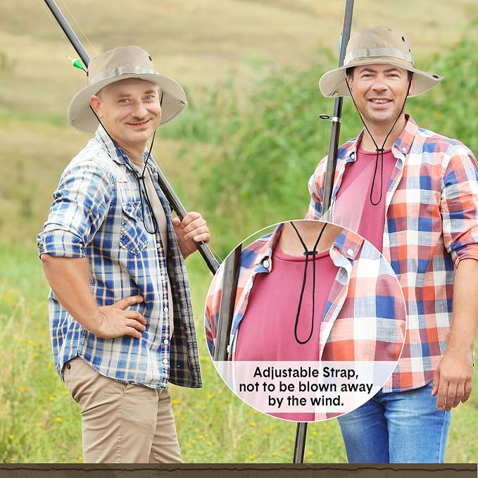 Xtinmee 20 Pcs Boonie Hat Bulk Wide Brim Bucket Hat Safari Hats Outdoor Sun Hats for Hiking Camping with Adjustable Strap