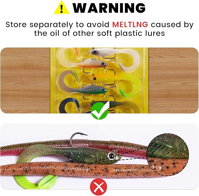 TRUSCEND Duramax Pre-Rigged Fishing Lures with BKK Jig Hooks, 10X Tear-Resistant TPE Soft Swimbaits for Bass Striper Trout Crappie Walleye Grouper, Lifelike Fishing Baits for Saltwater and Freshwater