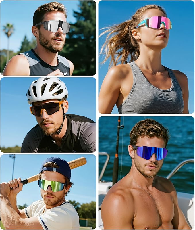 STORYCOAST Polarized Sports Sunglasses for Men Women,Driving Fishing Cycling Mountain Bike Sunglasses UV400 Protection