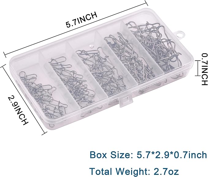 Duo Lock Fishing Snap Kit, Stainless Steel Fishing Nice Snap Swivels High Strength Fishing Snaps and Clips Fishing Connector Tackle Kit for Saltwater Freshwater