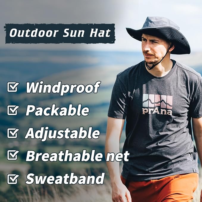 TOP-EX UVCoolix™ Bucket Hat for Men, Cooling Sun Hat Women, UPF 50 Wide Brim Boonie Hats Underbrim Prints, Breathable, M-XXL