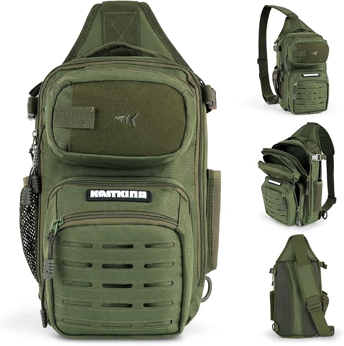 KastKing BlowBak Tactical Sling Tackle Bag-Lightweight Fishing Backpack Storge Fishing Gear and Equipment,Gift for Men