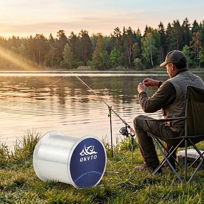Monofilament Fishing Line 500 Yards 10-35lb Test, High Abrasion Resistant Leader, Low Memory Nylon Line for Freshwater Saltwater (Clear/Purple/Black/Orange/Red-Brown)