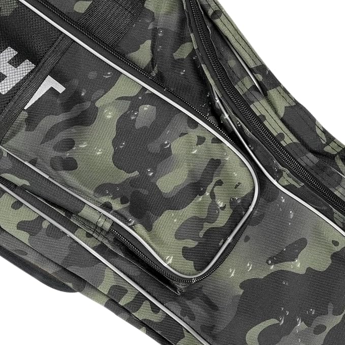 Seaknight Portable Fishing Rod Case - 2 Sizes (53.15in/59.0in) Oxford Fabric Tackle Storage Bag for Travel, Durable Rod Carrier for Freshwater & Saltwater Anglers (Black Camou, 150cm/ 59.0in)