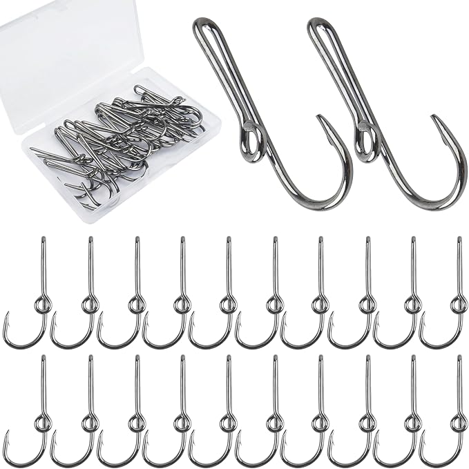 Fishing Hook Hat Pins,10pcs/20pcs Pins for Fishing Hat Hook Clip,Tie Clips for Hat Clasp Fashion Trend Hat Decoration Gold&Black