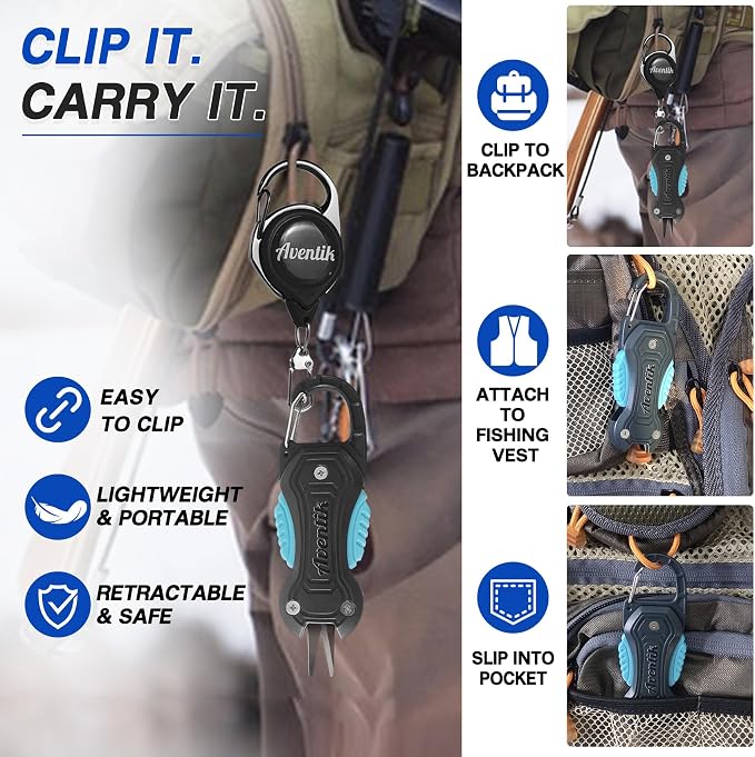 EUPHENG Retractable Fishing Line Cutters with Carabiner, Stainless Steel Titanium-Coated Blades, Fishing Line Scissors for Braided Line, Monofilament Line, Fluorocarbon Line