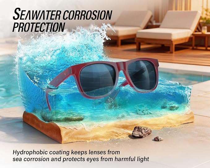Polarized Sunglasses for Men & Women, Lightweight Driving Sunglasses for Fishing, Golf, Sports, UV400 Protection