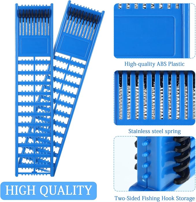 Meooeck 8 Pieces Fish Hook Holder Snelled Fishing Leader Holder 10.6 x 2.36 x 0.67 Inch Line Organizer for Storing Line Rigs
