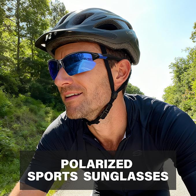Sports Polarized Sunglasses for Men Cycling Running Fishing UV Protection Sun Glasses Lightweight Half Frame Goggles