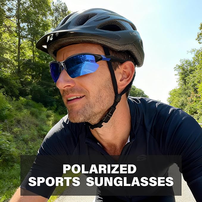 Sports Polarized Sunglasses for Men Cycling Running Fishing UV Protection Sun Glasses Lightweight Half Frame Goggles