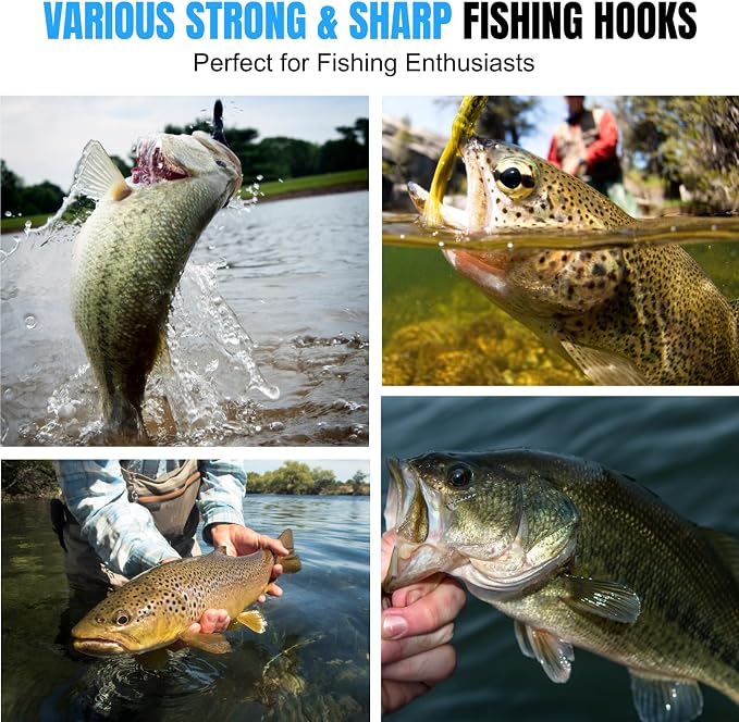 147PCS Fishing Tackle Kit, Including Fishing Hooks, Bobbers for Fishing, Octopus Circle Baitholder Hooks, Sinker Weights for Bass Trout Catfish Panfish