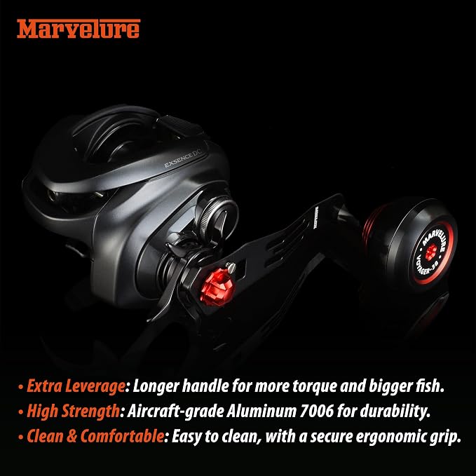 Power Handle 2.95'' (75 mm) Compatible for Shimano Curado Tranx, Daiwa Lexa, Penn Fathom Squall Low Profile, Okuma Komodo, Quantum Accurist Baitcasting Reels