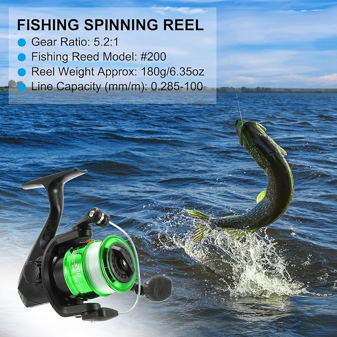 PATIKIL Fishing Reel Left/Right Interchangeable Handle with Fishing Lines