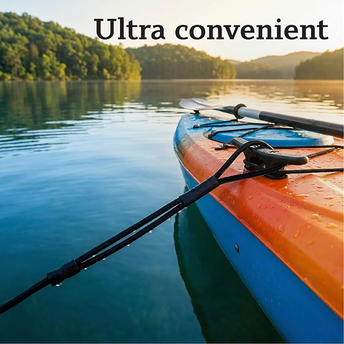 Stretch 'n Slide Bungee Dock Lines, 2 Pack, Stretches to 7ft with Adjustable Loops, Ideal for Docking or Rafting, Boats, Jetskis, PWC. Boat Dock Lines with Loop.