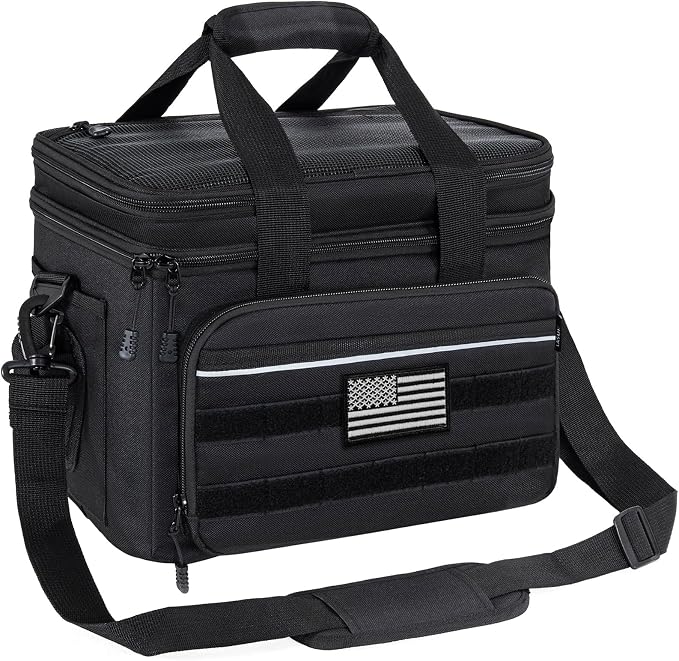Fishing Tackle Bags, 19L Waterproof Tackle Box Organizer Shoulder Storge for Saltwater & Freshwater Fly Fishing Gear and Equipment, holds 3400-3600 Size Tackle Boxes (Bag Only, Black)