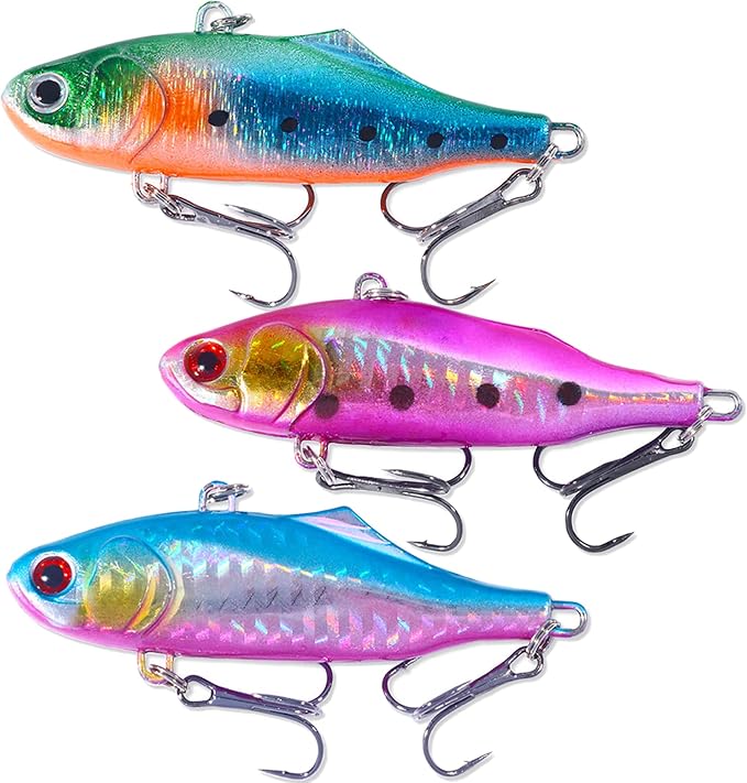 Lipless Crankbait, Rattle Trap Fishing Lures for Freshwater Saltwater, Lipless Crankbaits for Bass Fishing Lure Set for Bass Trout Walleye Redfish Pike, 5pcs with Box