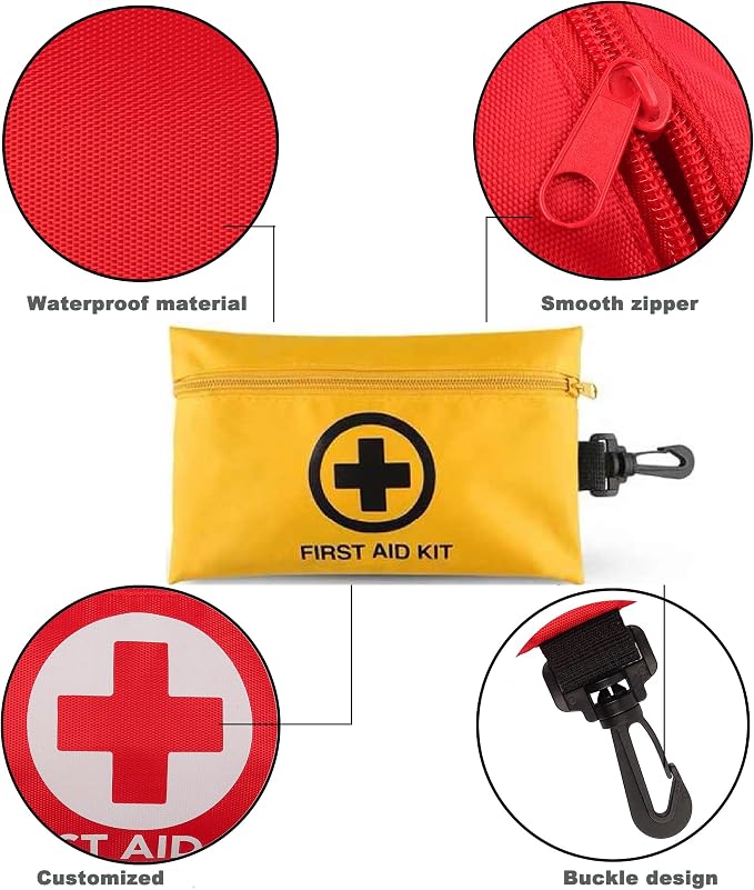 Galaxy 151 Pcs First Aid Kits Small for Survival Emergency Trauma Military Tactical Medical School Office Home Hunting Camping Hiking Fishing Outdoor IFAK EMT Yellow Bag