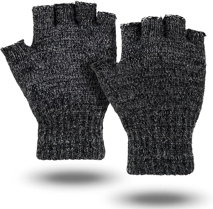 Fingerless Ragg Wool Gloves Made in the USA