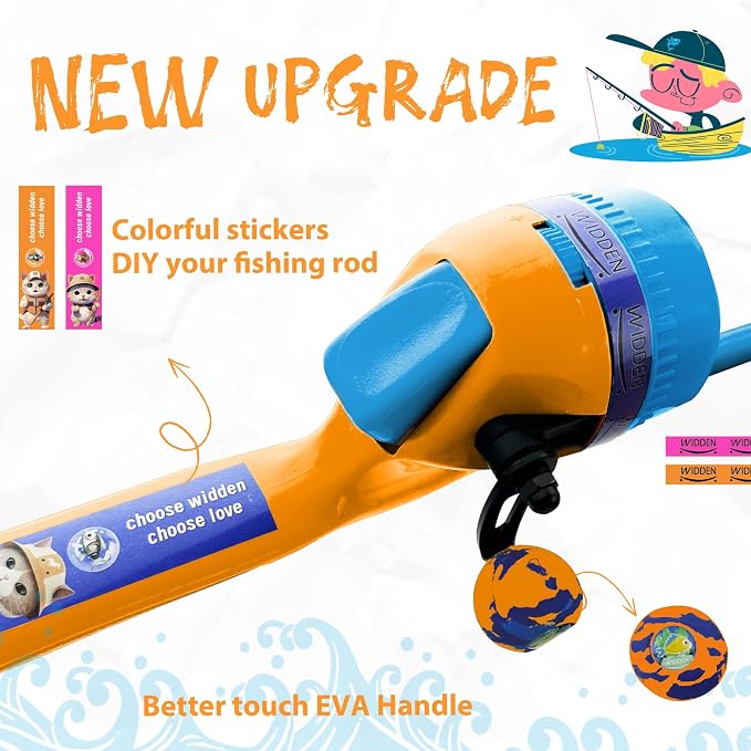 Kids Fishing Pole, Telescopic Fishing Rod, Toddler Collapsible Fishing Rod and Reel Combo with Tackle Box, Fishing Line, Bobber, and Soft Lures for Boy, Girl, Youth, Beginner, Over 4 Years Old