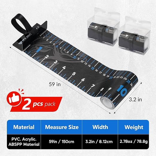 THKFISH 59 * 3.15" Fish Ruler with Measuring Board, Portable Waterproof Roll Up Fish Tape Measure for Boat, Kayak, Yacht and Workbench