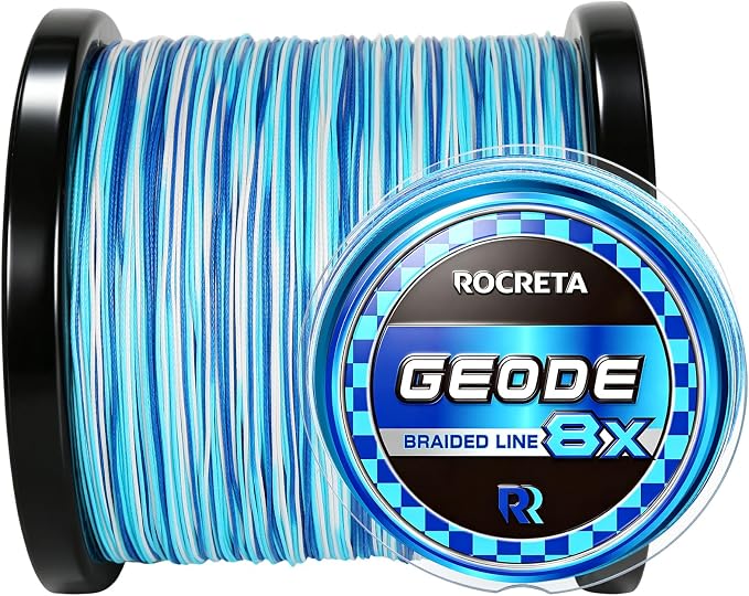 Geode Braided Fishing Line, 10-200 lb, 8 Strands, 300yds/500yds/1000yds, Colored Braid Superline