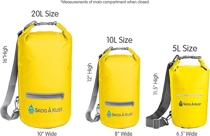 Skog Å Kust DrySak Roll Top Waterproof Bag, 5, 10 & 20 Liter