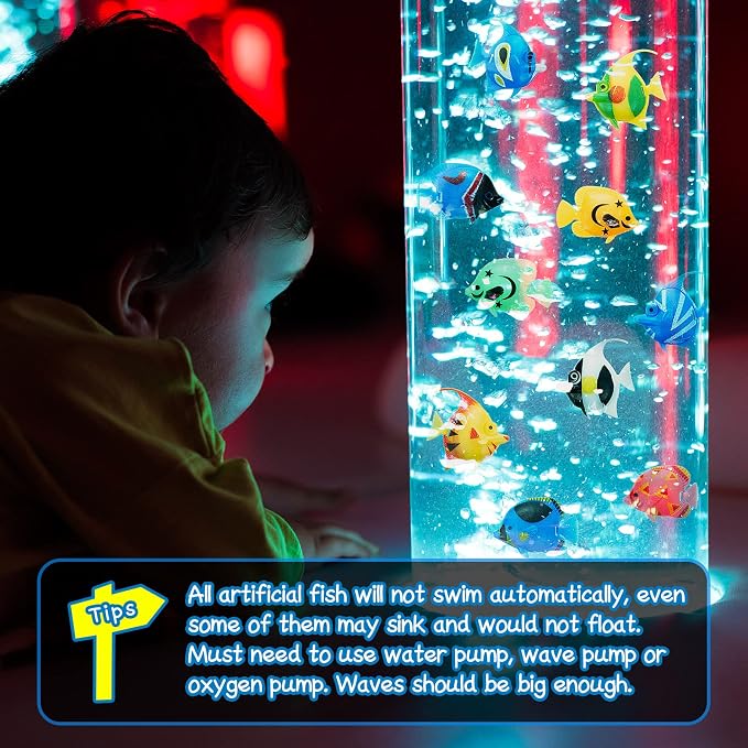Weewooday 20 Pcs Artificial Moving Fishes Plastic Floating Lifelike Fish Tank Ornament Aquarium Decorations (Random Fish)