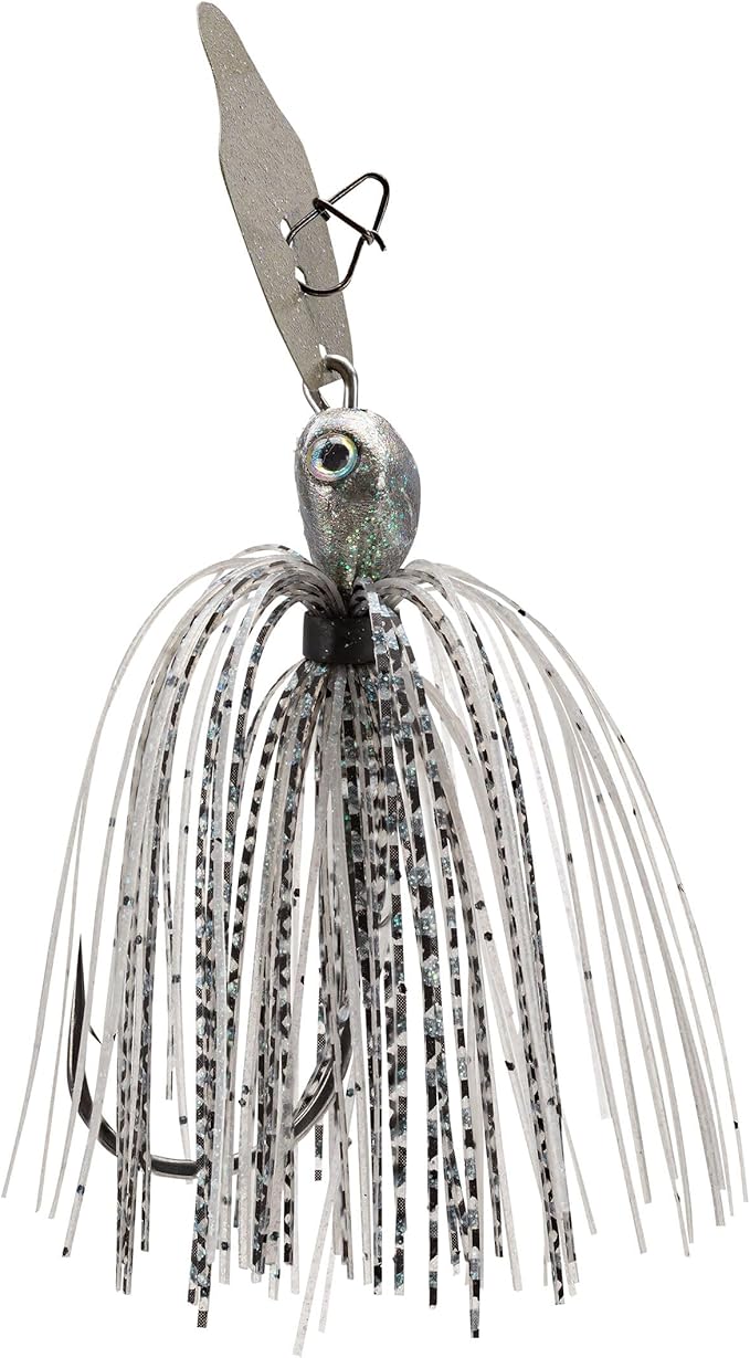 Strike King Thunder Cricket Fishing Lure, Vibrating Swim Jig, Silver Blade, 4/0 Jungle-Style Flipping Hook