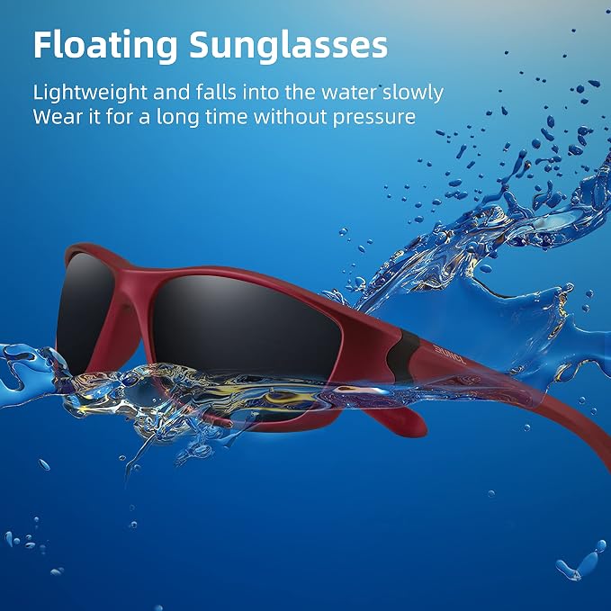 RUNCL Polarized Sports Sunglasses Billy, Fishing Sunglasses UV400 - Ultralight Floating TAC Lens, Anti-seawater Coating