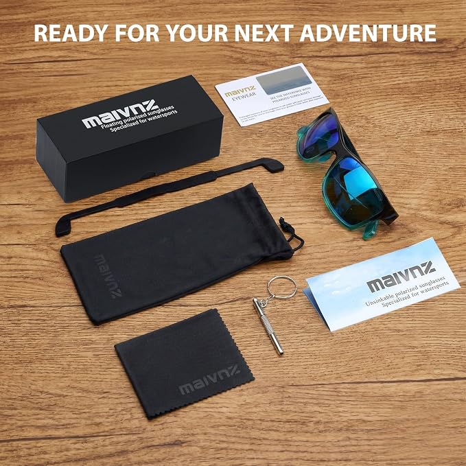 maivnz Floating Polarized Fishing Sunglasses for Men Women, Unsinkable UV400 Sports Glasses for Kayaking, Boating & Surfing