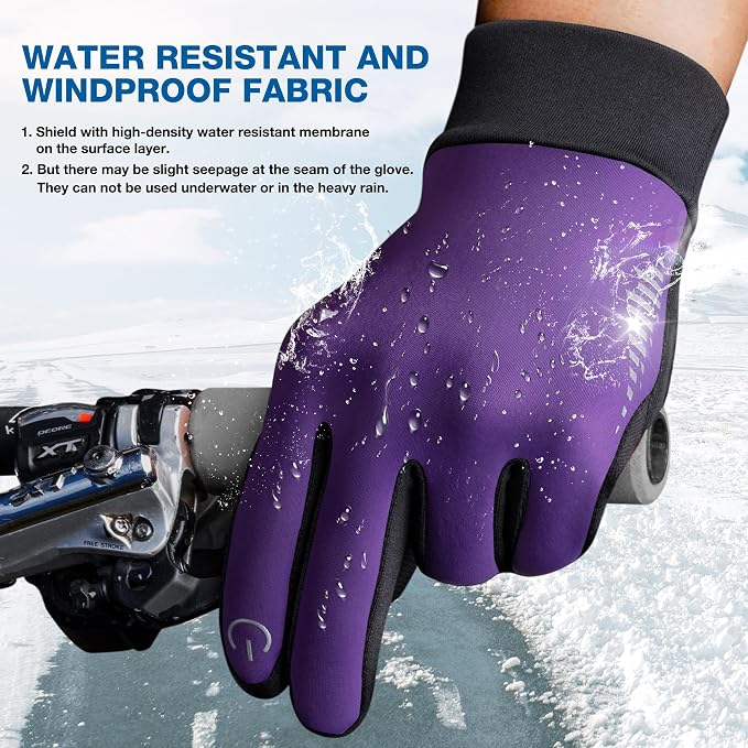 SIMARI Winter Gloves for Women Men - Cold Weather Thermal Touch Screen Ski Snow Glove Liners, Non-Slip Palm & Warm Fleece Lined, for Running Cycling Driving Hiking Walking Sports Outdoor Texting Work