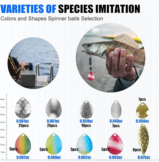 Walleye Rig Making Kit DIY Fishing Lure Spinner Making Kit Supplies Parts Crawler Harness Live Bait Rigs Colorado Blades Pompano Floats Clevis Beads Tackle Fishing