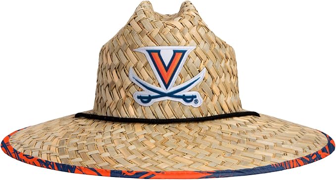 FOCO Men's NCAA College Team Logo Floral Straw Sun Hat