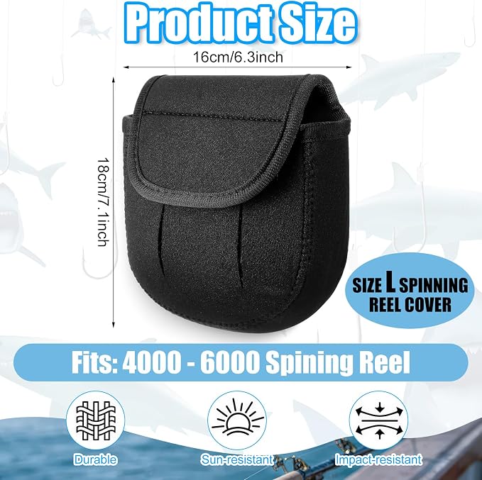 Fishing Spinning Reel Cover Bag for 2000-6000 Series Baitcasting Trolling Fishing Reels Protective Cover Case Pouch Sleeve Gloves