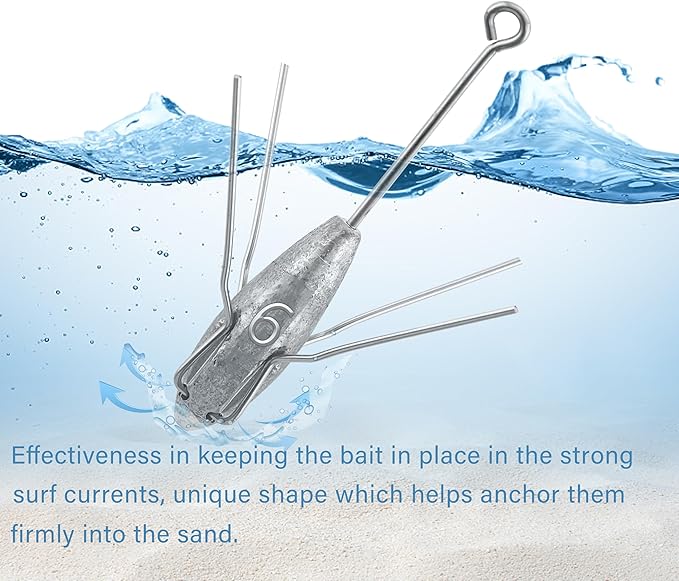 Sputnik Sinkers Fishing Weights Sinkers Surf and Pier Fishing Sinkers Long Tails for Saltwater Fishing Gear Tackle 2oz 3oz 4oz 5oz 6oz