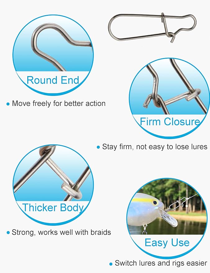 Fishing Line Sinker Slides Catfishing Rig, Saltwater Heavy Duty Sinker Weights Connector with Duo Lock Snaps