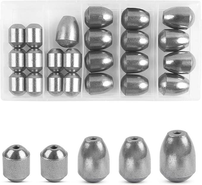 Egg Sinkers Fishing Weights Kit, 23/40pcs Fishing Weights Sinkers Slip Sinkers Catfish Weights Bass Casting Sinker Weights Lead Free Fishing Weights for Freshwater Saltwater Fishing