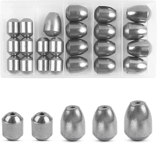 Egg Sinkers Fishing Weights Kit, 23/40pcs Fishing Weights Sinkers Slip Sinkers Catfish Weights Bass Casting Sinker Weights Lead Free Fishing Weights for Freshwater Saltwater Fishing