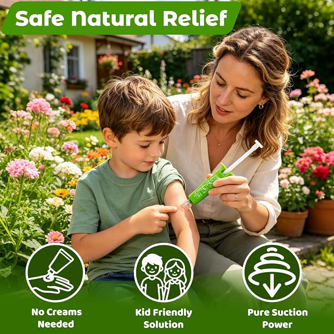 Snake Bite Kit, Bee Sting Kit, Emergency First Aid Supplies, Venom Extractor Suction Pump, Bite and Sting First Aid for Hiking, Backpacking and Camping (Green)