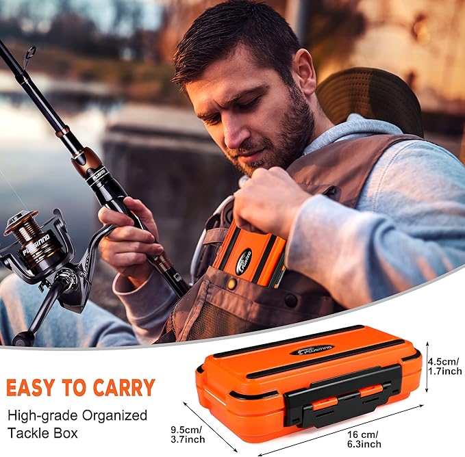 PLUSINNO 253/387pcs Fishing Gear Accessories Kit, Fishing Tackle Box with Tackle Included, Fishing Hooks, Fishing Weights Sinkers, Spinner Blade, Fishing Equipment for Bass Trout Bluegill Crappie