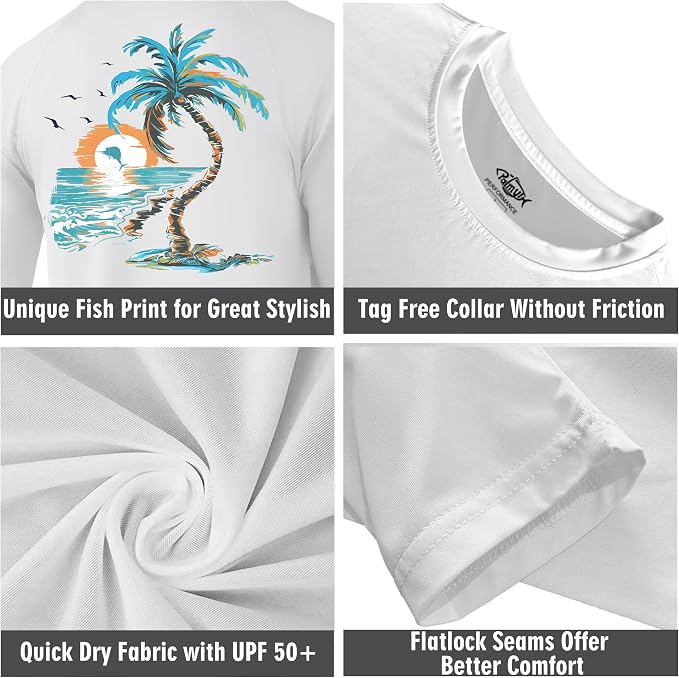 Palmyth Fishing Shirts for Men Long Sleeve UPF 50+ T Shirt Sun Protection Tee