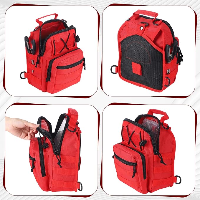 Sosation 134 Pcs Fishing Tool Fishing Tackle Box Kit and Equipment for Adults Beginner Gift, Hook Remover, Pliers Kit, Backpack Tackle Container Lures, Lip Gripper, Weigh Scale